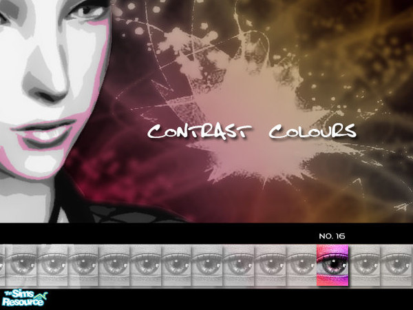 Sims 2 — Contrast Colours Eyeshadow - No. 16 by kyna987 — Individual contrasting eyeshadow colour. Have fun!