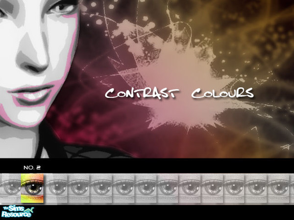 Sims 2 — Contrast Colours Eyeshadow - No. 02 by kyna987 — Individual contrasting eyeshadow colour. Have fun!