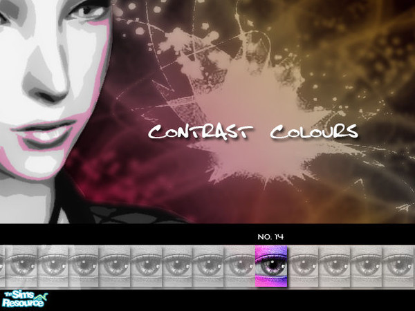 Sims 2 — Contrast Colours Eyeshadow - No. 14 by kyna987 — Individual contrasting eyeshadow colour. Have fun!