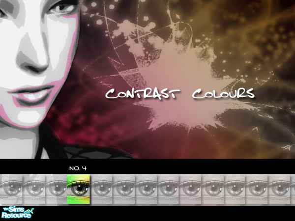 Sims 2 — Contrast Colours Eyeshadow - No. 04 by kyna987 — Individual contrasting eyeshadow colour. Have fun!