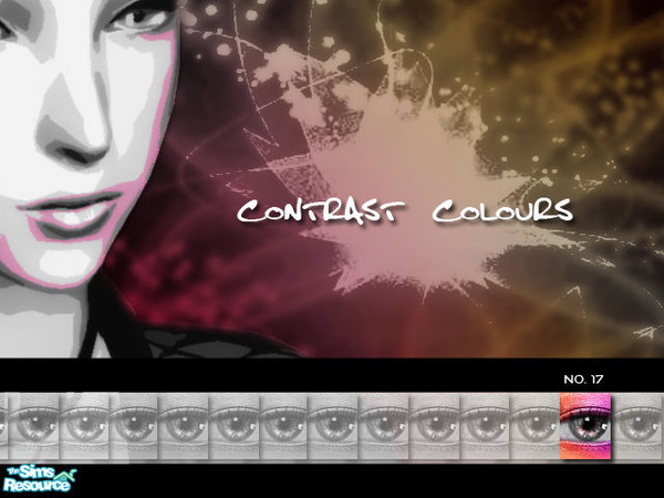 Sims 2 — Contrast Colours Eyeshadow - No. 17 by kyna987 — Individual contrasting eyeshadow colour. Have fun!
