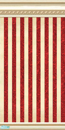 Sims 2 — jsf2PLEVFRedSheen by jsf — Gold sheen stripes coupled with stripes of textured VanityFair red in ParkLane