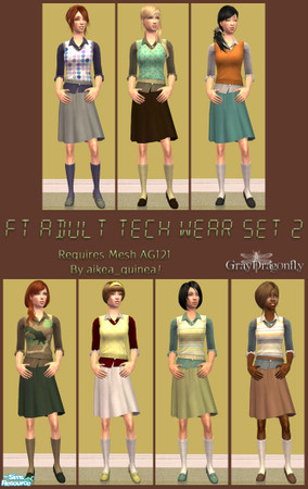 Sims 2 — FT Adult Tech Wear - Set 2 by GrayDragonfly — Second part of a two part set. This set includes 7 recolors of the