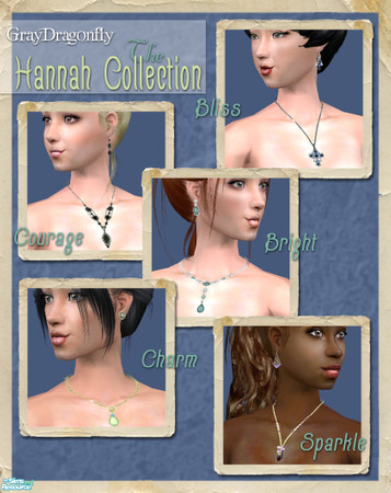 Sims 2 — The Hannah Collection by GrayDragonfly — This set includes 5 jewelry sets. Each individual piece includes