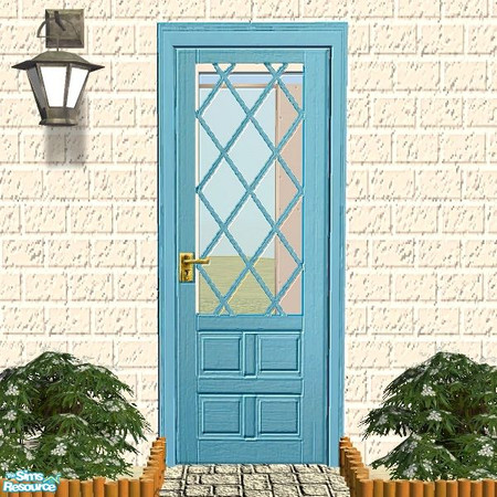 Sims 2 — Lattice Doors - Blue by Raveena — This would be great for that summer home or your quaint beach house. If you