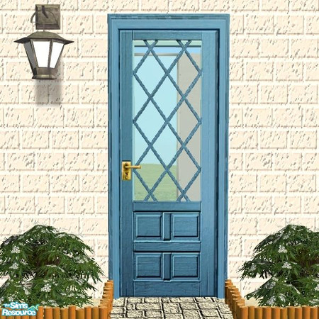 Sims 2 — Lattice Doors - Dark Blue by Raveena — This would be great for that summer home or your quaint beach house. If