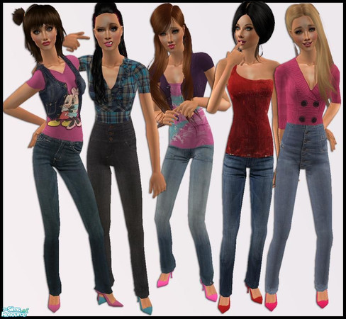 Sims 2 — Personality by pretty_baby — 5 outfits for 5 different personalites. Mesh is required from Glamorous Lounge
