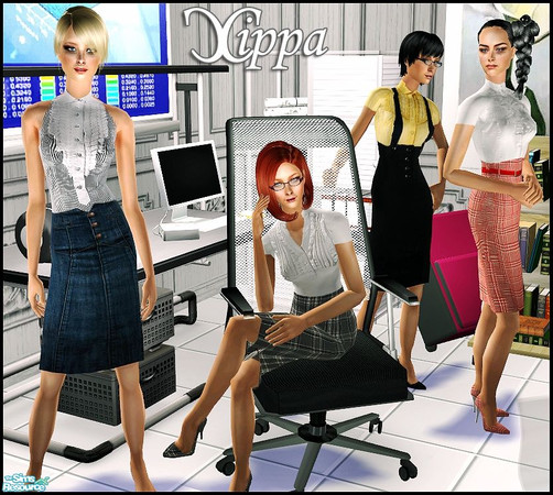 Sims 2 — Office Lady by cippa1982 — 4 outfits for female adult sims. Enjoy!