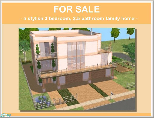 Sims 2 —  by Strawbz — A modern fully furnished family home with 3 bedroom (main bedroom suite has its own bathroom,