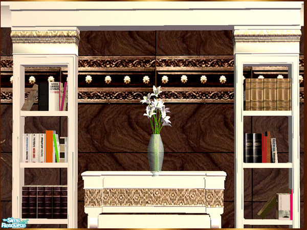 Sims 2 — White Living Room - books for fireplace - working! by kibanahnah — new mesh!Enjoy! 