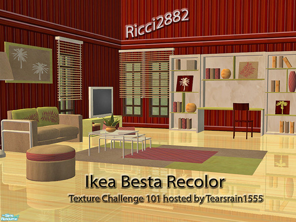 Sims 2 — Ikea Besta Recolor TC101 by TheNumbersWoman —  A Texture Challenge recolor of the Ikea Besta