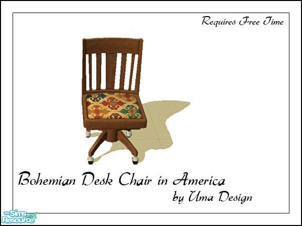 Sims 2 — Free Time Bohemian Desk Chair in America by Uma Design — The bohemian desk chair is still on tour! The American