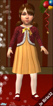 Sims 2 — Todler wait for Santa - FBxmasyellow by Birba32 — I want Santa bring me a new Barbie ...