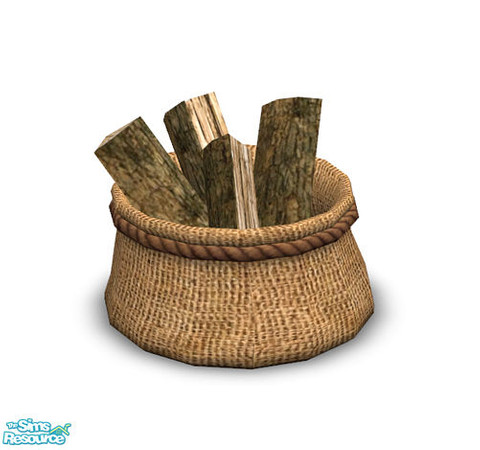 Sims 2 — SFH Kitchen - Woodbasket by Murano — Basket with pieces of wood for decoration purposes.
