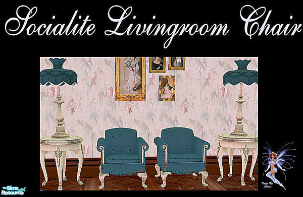 Sims 2 — Socialite Livingroom Collection - 2 by LD202 — Socialite Livingroom chair (1 tile) in a nice blue green color