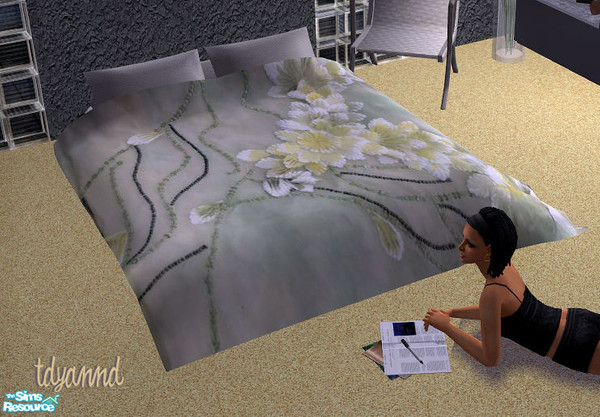 Sims 2 — Lemon Flower - Mod Bedroom Recolor - Bed by tdyannd — A girly recolor of Steffor\'s Mod Bedroom. 