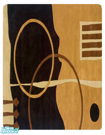 Sims 2 — Golden Glow Bold - Coffee by Degera — Fabulous modern style rug in shades of brown, red and gold that will spice
