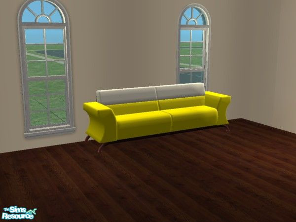 Sims 2 —  Candy Coated Sofa Recolor Set #2 - Yellow & White by mightyfaithgirl — A yellow and white recolor.