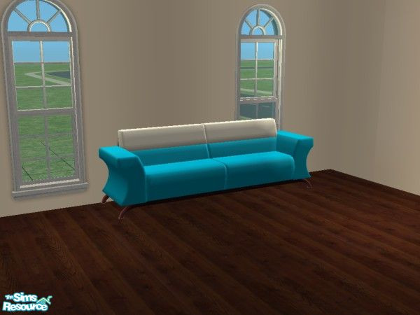 Sims 2 — Candy Coated Sofa Recolor Set #3 - Turquoise & White by mightyfaithgirl — A bright blue ( TURQUOISE) and