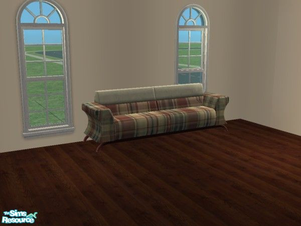 Sims 2 — Candy Coated Sofa Recolor Set #5 - Red plaid & White by mightyfaithgirl — A red plaid and white recolor.