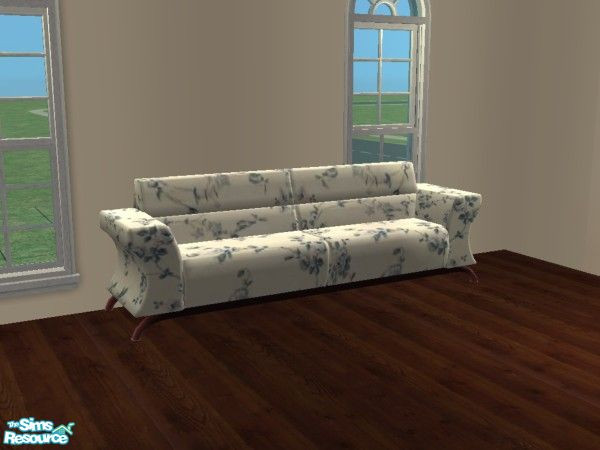 Sims 2 — Candy Coated Sofa Recolor Set #5 - Blue Flowers by mightyfaithgirl — A Blue Flowers recolor.