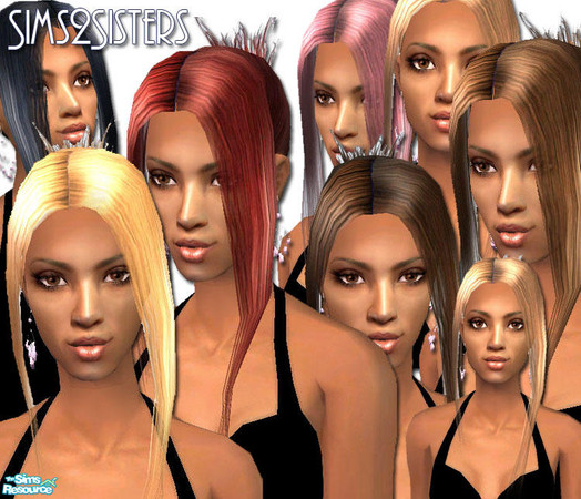 Sims 2 — S2S Rose hair set2 by TSR Archive — Rose hair mesh retexture. 7 colors