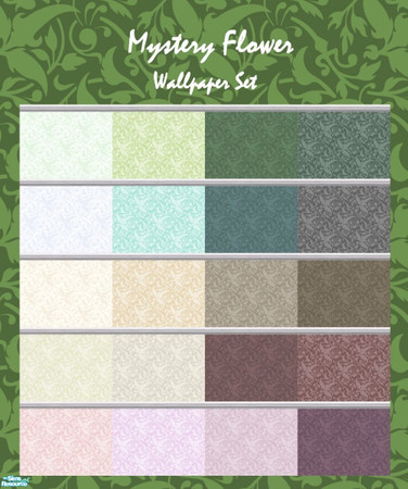 Sims 2 — Mystery Flower Wallpaper Set by Kara0307 — Put some mystery on your walls! These mysterious wallpapers come in