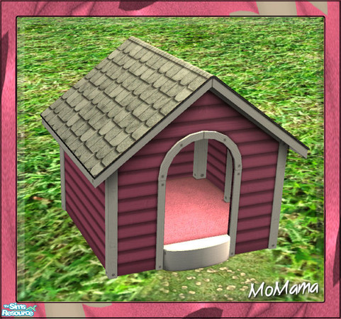 Sims 2 — NK Pink Pet Things - Average Paws Pink by MoMama — An Average Paws pet home in pink with light trim and shingles