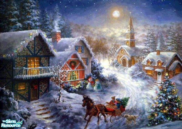 Sims 2 — Christmas5 by kissme87 — Christmas paiting. Recolor of Nightlife paiting . Size of the paiting is 732x468 and