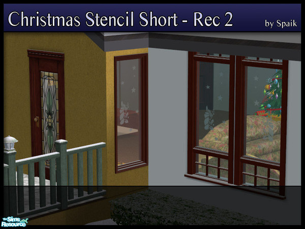 Sims 2 — Christmas Stencil Short - REC2 by Spaik — Recolour of the smaller stencil. Placeable on any window. To make it