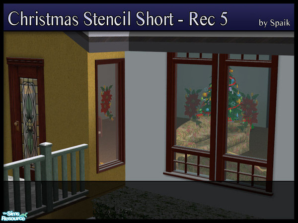 Sims 2 — Christmas Stencil Short - REC5 by Spaik — Recolour of the smaller stencil. Placeable on any window. To make it