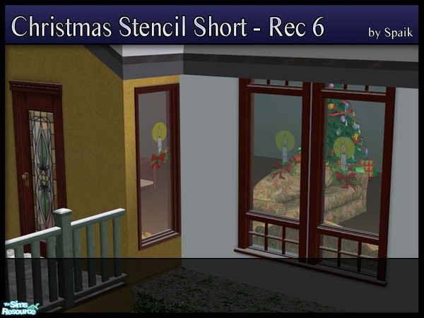 Sims 2 — Christmas Stencil Short - REC6 by Spaik — Recolour of the smaller stencil. Placeable on any window. To make it