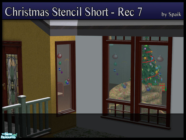 Sims 2 — Christmas Stencil Short - REC7 by Spaik — Recolour of the smaller stencil. Placeable on any window. To make it