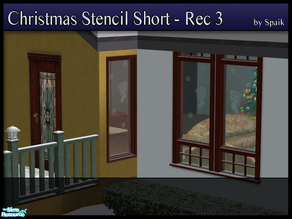 Sims 2 — Christmas Stencil Short - REC3 by Spaik — Recolour of the smaller stencil. Placeable on any window. To make it