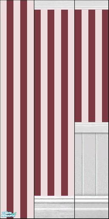 Sims 2 — Deep Rose Wallpaper Collection I by HollyChappell — Beautiful, clean, striped wallpaper for the modern Sim home.
