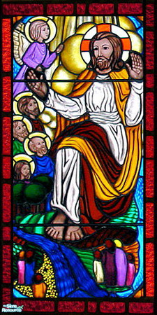 Sims 2 — Stained Glass Wall Set - 7b by Daislia — A set of 10 beautiful stained glass wallpaper, religionary style A,