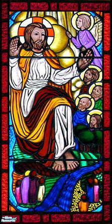 Sims 2 — Stained Glass Wall Set - 7a by Daislia — A set of 10 beautiful stained glass wallpaper, religionary style A,