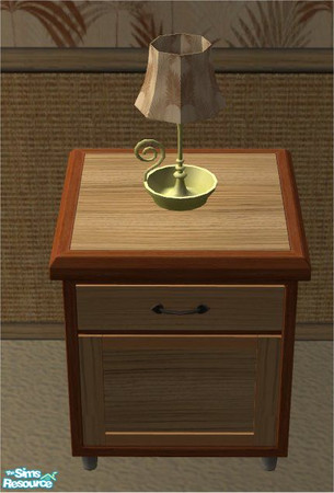 Sims 2 — Midlands TC 118 Designer Apartment Life Bedroom Set - Table Lamp by midland_04 — Dull Brass Base Lamp, With