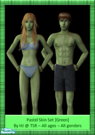 Sims 2 — Pastel Skin Set - Green by hjdjhgf — Part of the pastel skin set. For all ages, no eps or meshes etc required.
