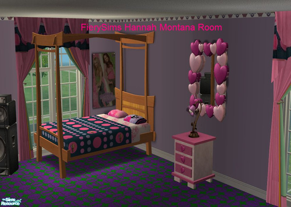 Sims 2 — Hannah Montana ( Miley Cyrus ) Pink Bedroom by vikachue — I hope you enjoy this Miley Cyrus Set. More items can