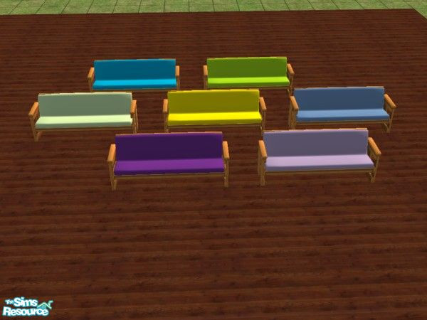 Sims 2 — MFG Futon Fantasy Recolor Set #2 by mightyfaithgirl — Another set of 7 plain color wood frame recolors of the