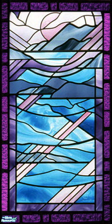 Sims 2 — Stained Glass Wall Set - 4a by Daislia — A set of 10 beautiful stained glass wallpaper, ornamental style,