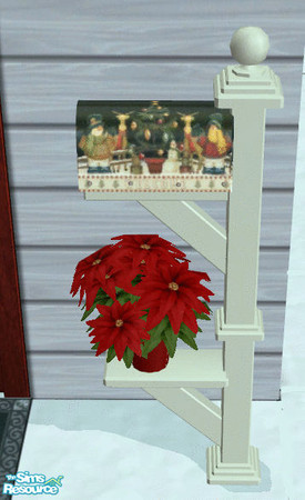 Sims 2 — Outdoor Decoratoins Mailbox Cover 4 by lisa9999 — Snowmen with their tree.
