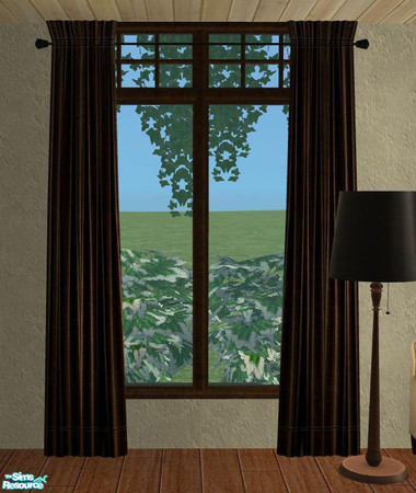 Sims 2 — PB Living2  - drapes by ShinoKCR — You will need the following cheats to place the Drape over the Curtain