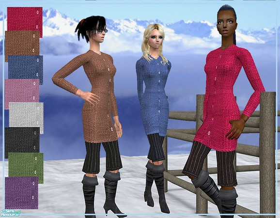 Sims 2 — Winter Fashion Set by SaeraMaples — Stay warm and cozy in this chic, yet functional, set.