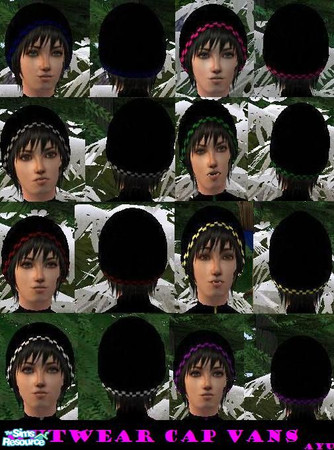 Sims 2 — CAPS  CHECKERED  by Herzen & Blasen — 