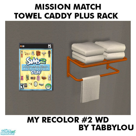 Sims 2 — TL - MM TowelCaddyPlusRack Recolor02Wd by TabbyLou — My Recolor #2 Wood Recolor of the Towel Caddy Plus (wall