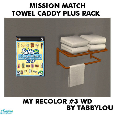 Sims 2 — TL - MM TowelCaddyPlusRack Recolor03Wd by TabbyLou — My Recolor #3 Wood Recolor of the Towel Caddy Plus (wall
