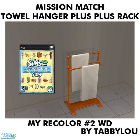 Sims 2 — TL - MM TowelHangerPlusPlusRack Recolor02Wd by TabbyLou — My Recolor #2 Wood Recolor of Towel Hanger Plus Plus