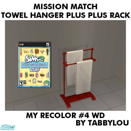 Sims 2 — TL - MM TowelHangerPlusPlusRack Recolor04Wd by TabbyLou — My Recolor #4 Wood Recolor of Towel Hanger Plus Plus